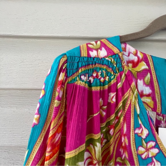 Haute Hippie Style Colorful Floral Top Blouse Size M NWT - Picture 6 of 10